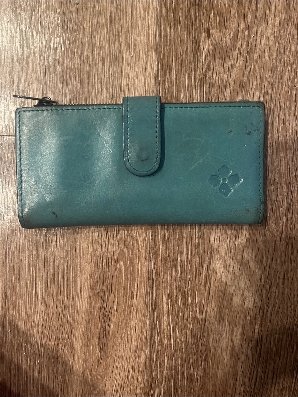 Patricia Nash Nazari Teal Leather Snap Wallet